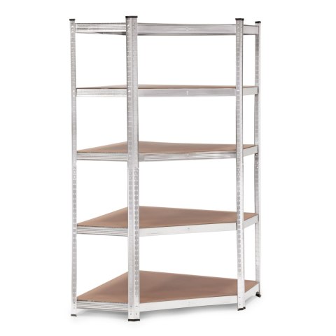 REGAŁ MAGAZYNOWY NAROŻNY 180X90X40 CM STAL GALWANIZOWANA 5 PÓŁEK 875 KG MODERNHOME