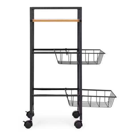 REGAŁ MOBILNY SZAFKA Z 2 KOSZAMI I PÓŁKĄ ORGANIZER NA KÓŁKACH MODERNHOME