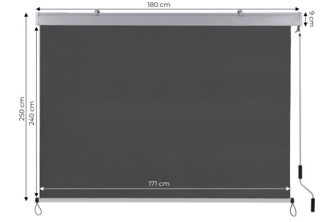 ROLETA MARKIZA PIONOWA ZWIJANA NA KORBKĘ BALKON TARAS ALTANA ANTRACYT MULTIGARDEN
