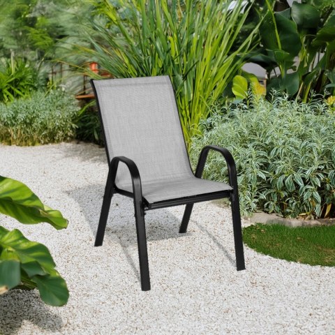 ZESTAW KOMPLET 2 KRZESEŁ OGRODOWYCH NA TARAS BALKON JASNY SZARY MULTIGARDEN