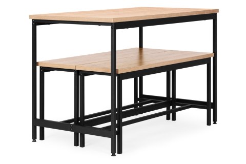 ZESTAW LOFTOWYCH MEBLI DO JADALNI KUCHNI STOLIK 2 ŁAWKI MODERNHOME