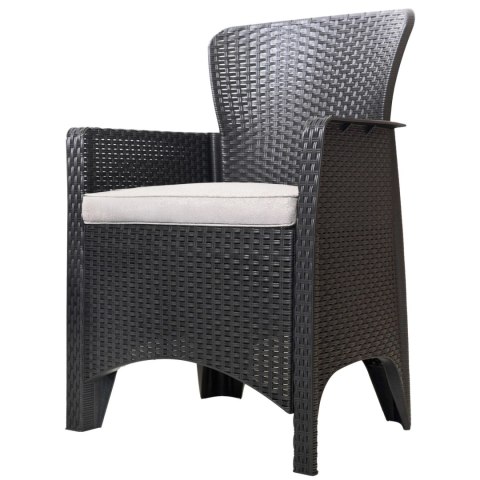 ZESTAW MEBLI OGRODOWYCH NA TARAS BALKON 2 FOTELE + STOLIK CZARNE